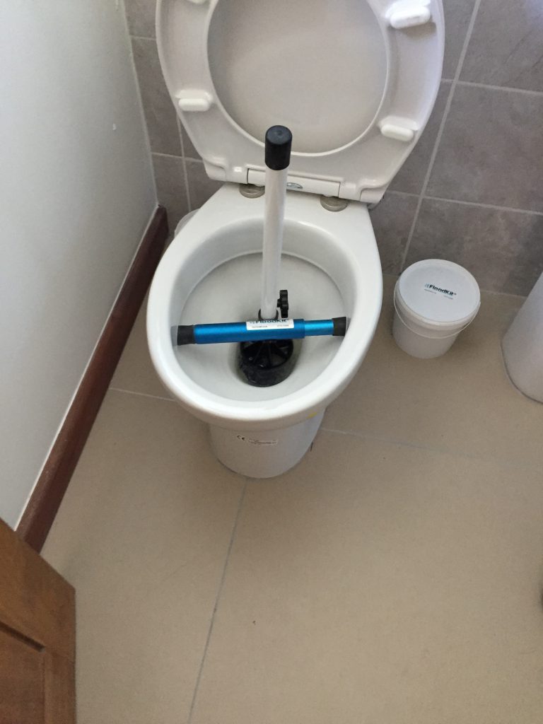 A toilet bung manually installed
